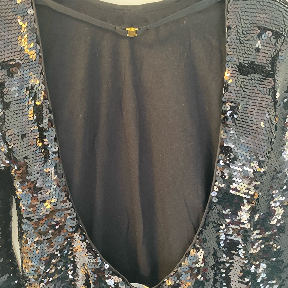 NWT Frame Open Back Sequin Knit Mini Dress Size M - Picture 7 of 11